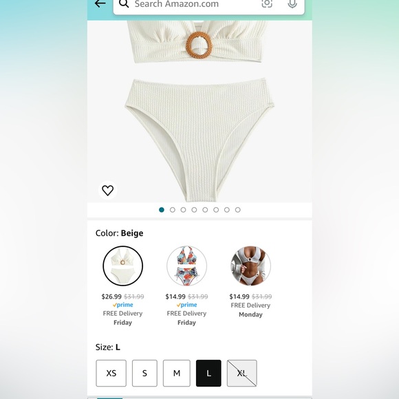 NEW Summer Halter 2 Piece Swimsuit High Cut Tie Back Bikini Set - Picture 6 of 8